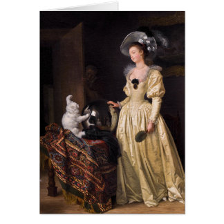 Lady and White Cat