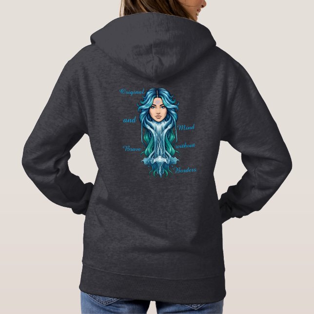 Lady Aquario Sudadera - Mystery and Zodiac Energy Hoodie (Back)