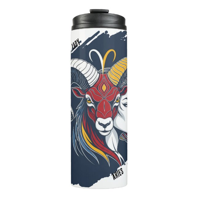 Lady Aries Thermal Mug - Zodiac Woman (Front)