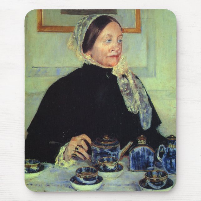 Lady At The Tea Table Mouse Pad (Front)