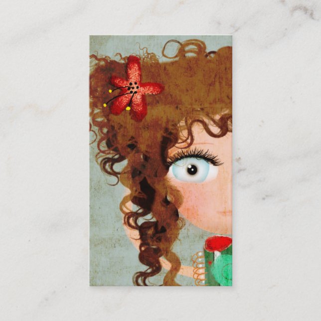 Lady Beautiful Eye Hair Grunge Business Card (Front)
