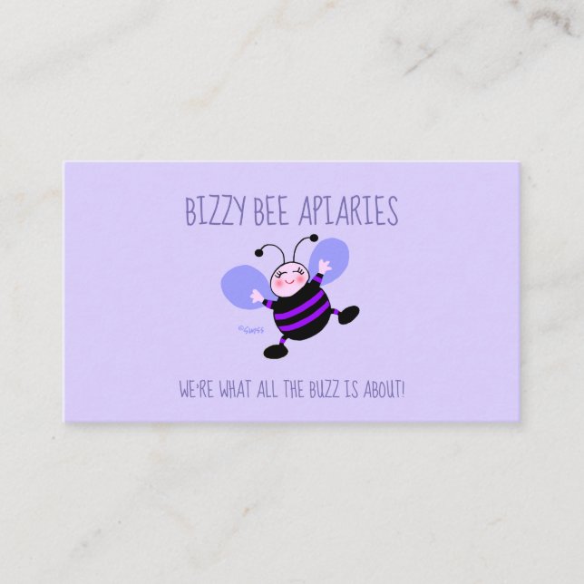 Lady Beekeeper Cute Bee Humourous Beekeeping Apiar Business Card (Front)