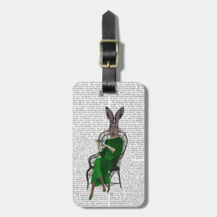 Lady Bella Rabbit Taking Tea 2 Luggage Tag
