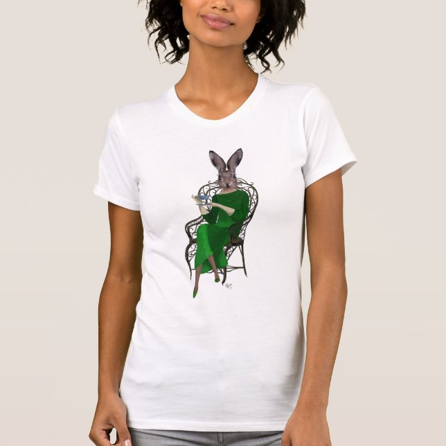 Lady Bella Rabbit Taking Tea 2 T-Shirt (Front)