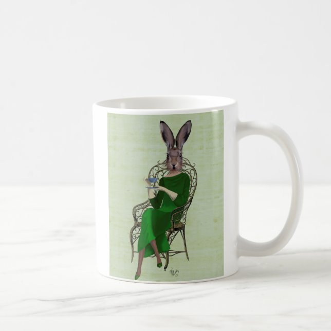 Lady Bella Rabbit Taking Tea 3 Coffee Mug (Right)