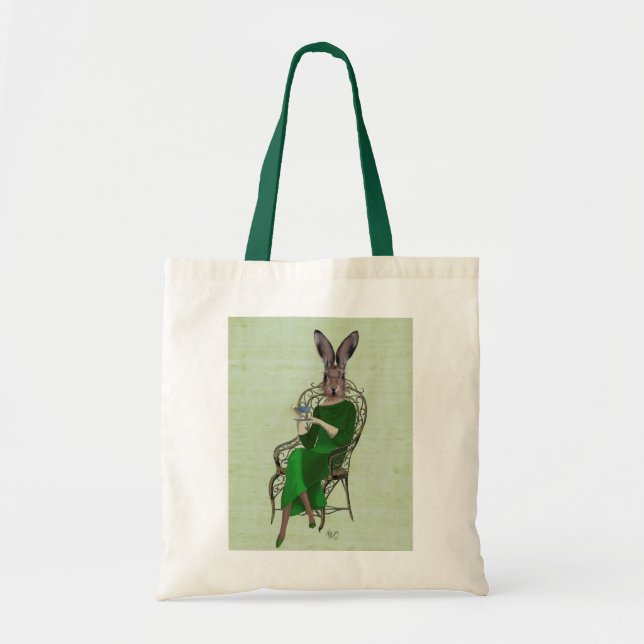 Lady Bella Rabbit Taking Tea 3 Tote Bag (Front)