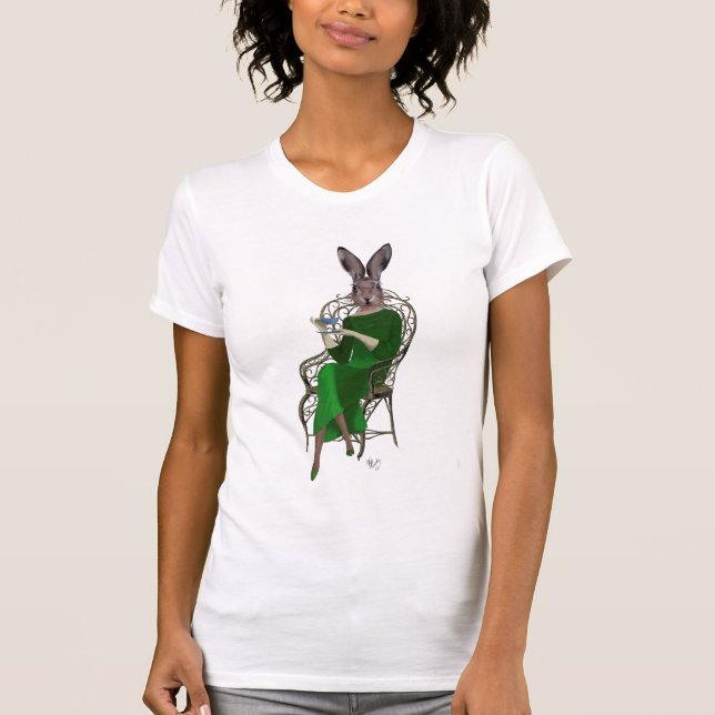 Lady Bella Rabbit Taking Tea 4 T-Shirt (Front)