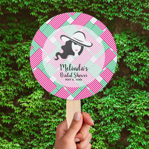 Lady Big Hat Derby Theme Bridal Shower Hand Fan