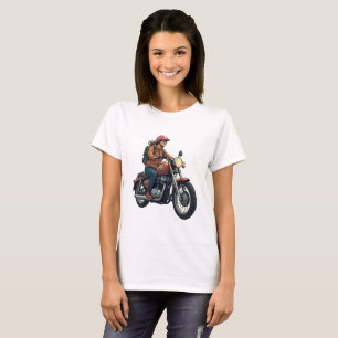 Lady Biker On The Road T-Shirt
