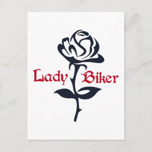 Lady Biker Postcard
