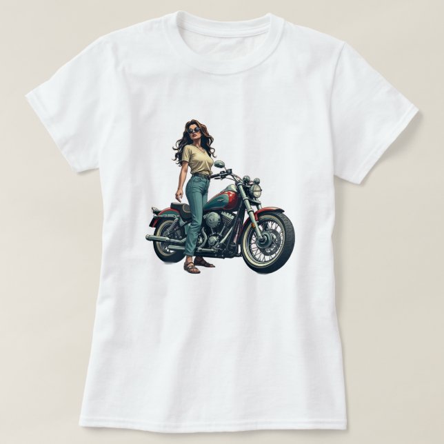 Lady Biker  T-Shirt (Design Front)