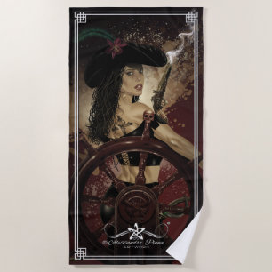 Lady Black Corsair Beach Towel