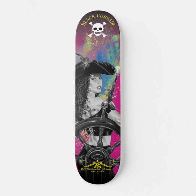Lady Black Corsair Skateboard (Front)