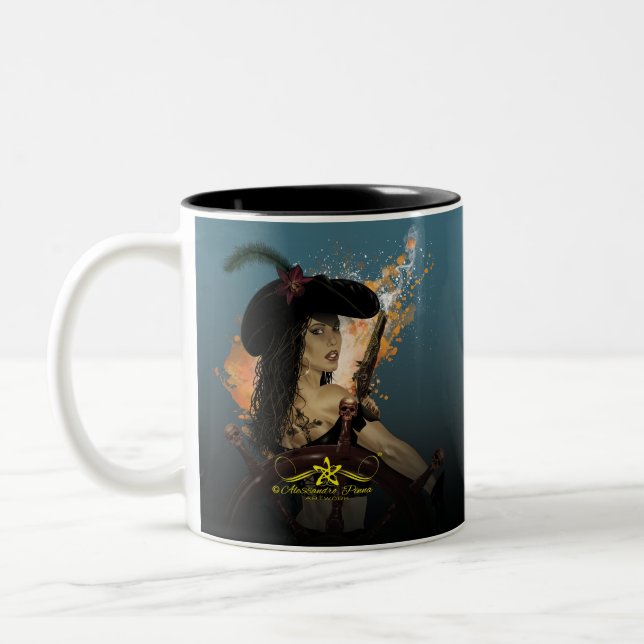 Lady Black Corsair Two-Tone Coffee Mug (Left)