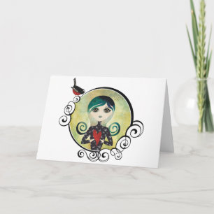 lady blue greeting card