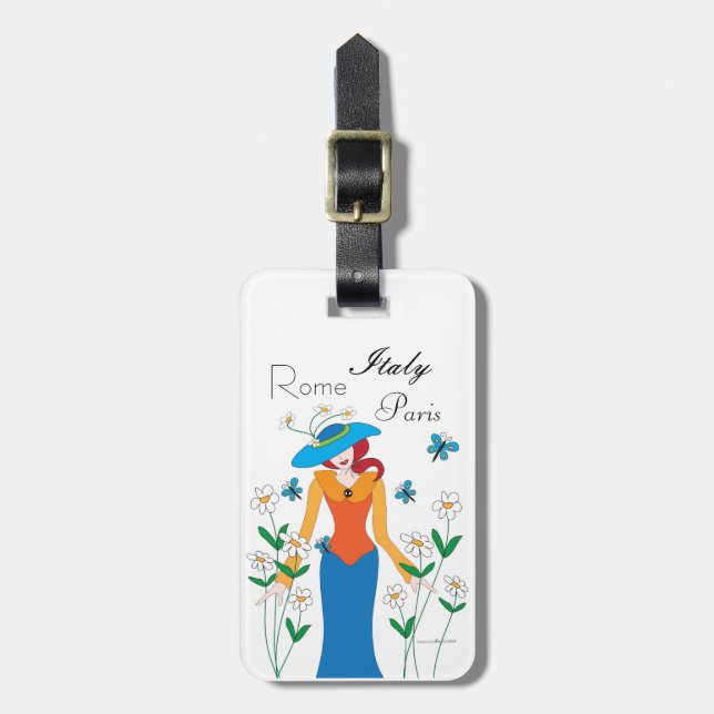 Lady Blue Luggage Tag (Front Vertical)