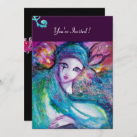 LADY BLUE MASK Masquerade Party,Pink Teal Black