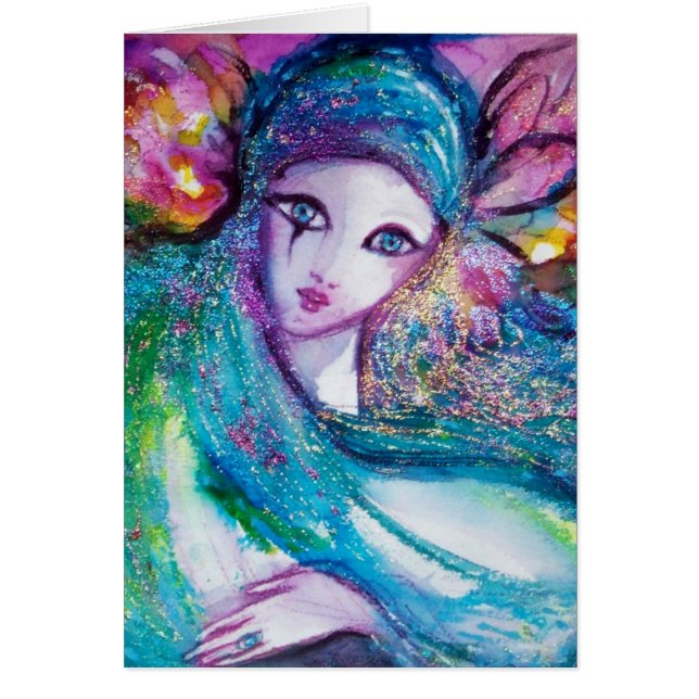 LADY BLUE MASK Venetian Masquerade Party (Front)