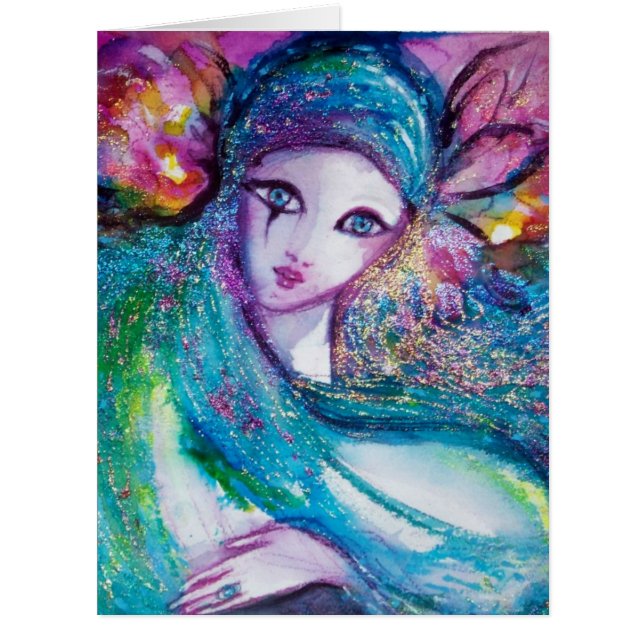 LADY BLUE MASK Venetian Masquerade Party (Front)