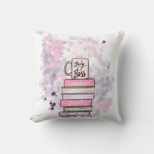 Lady Boss Books and Mug Cushion