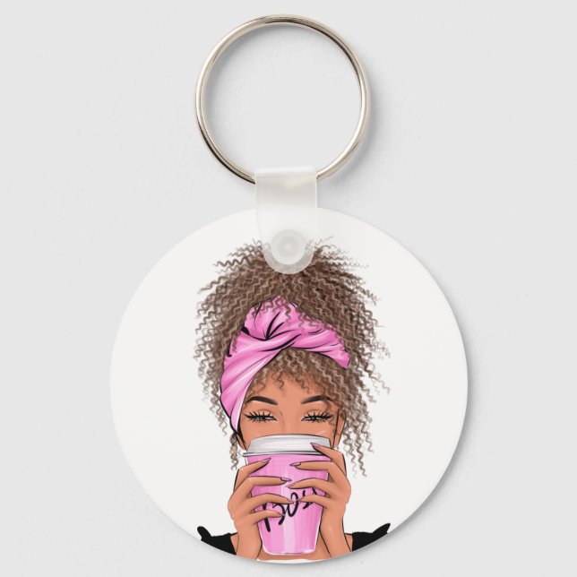 Lady Boss Life, Boss Babe Woman Bangle Bracelet Bu Key Ring (Front)