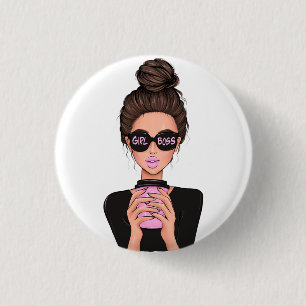 Lady Boss Life, Boss Babe Woman, Girl Boss T-Shirt 3 Cm Round Badge