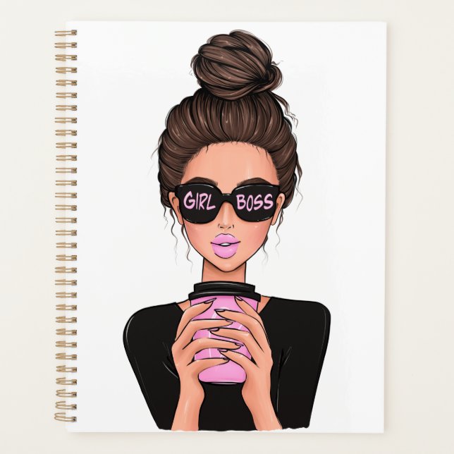 Lady Boss Life, Boss Babe Woman, Girl Boss T-Shirt Planner (Front)