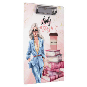 Lady Boss Pink business woman business Clipboard