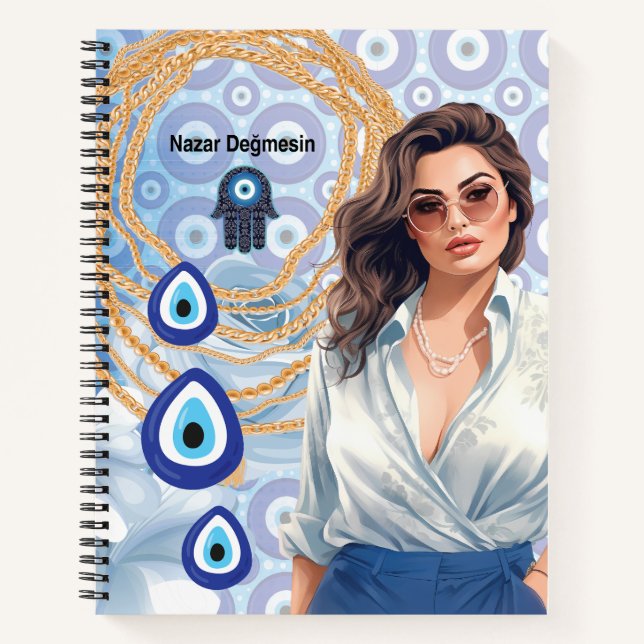 Lady Boss Turkish evil eye, good luck business  Notebook (Front)