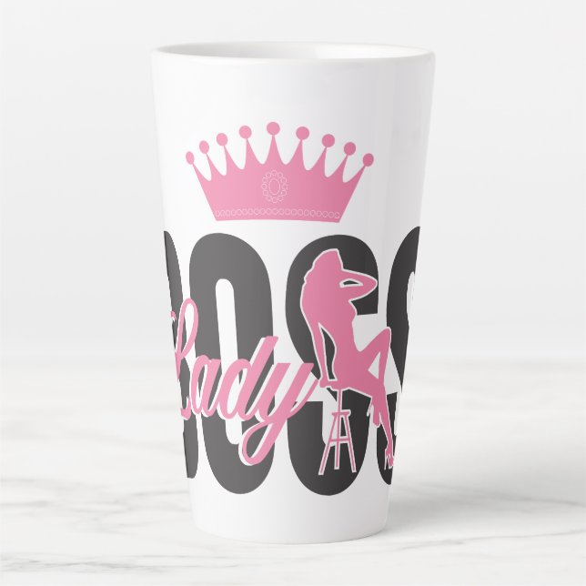 Lady Boss Typography art  Latte Mug (Front)