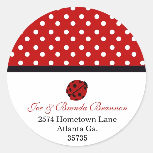 Lady Bug Address Stickers (Front)