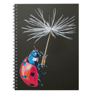 Lady Bug and Dandelion Seed spiral bound notebook