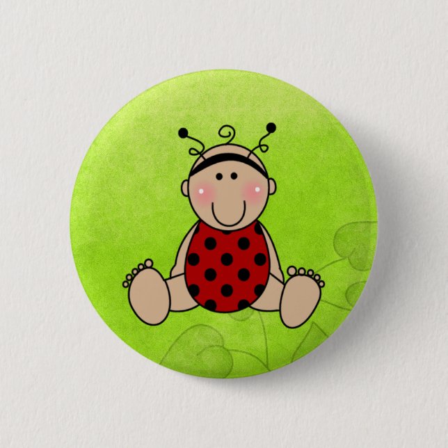 Lady Bug Baby Shower Party Favours 6 Cm Round Badge (Front)
