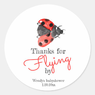 Lady bug baby shower sticker