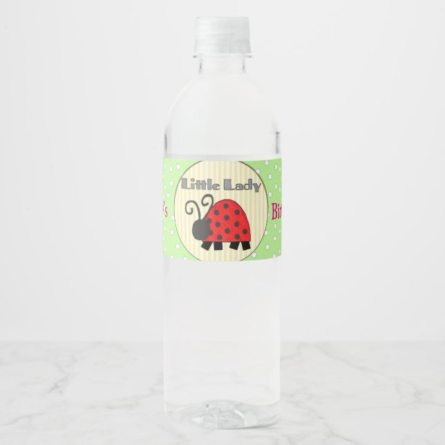 Lady Bug Birthday Party Water Bottle Labels (Front)
