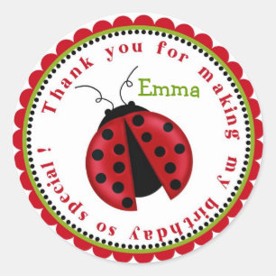 Lady Bug Birthday Stickers