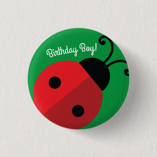 Lady Bug Cute 1st Birthday Party 3 Cm Round Badge