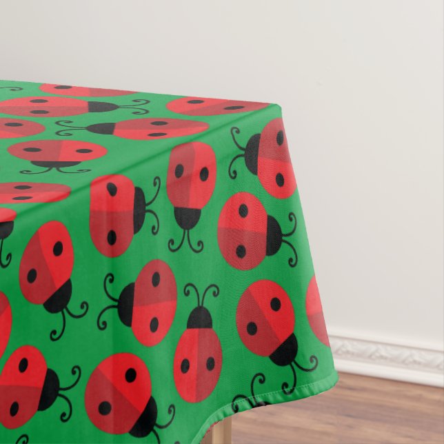 Lady Bug Cute 1st Birthday Party Tablecloth (In Situ)