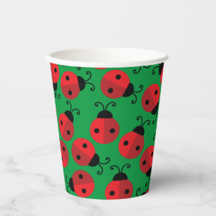 Lady Bug Cute Kids 1st Birthday Party Paper Cups