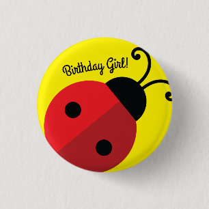 Lady Bug Cute Kids Birthday Party 3 Cm Round Badge