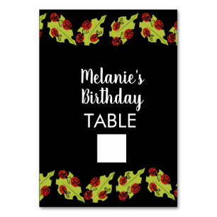 Lady Bug First Birthday Fill In Table Card