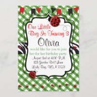 Lady Bug Garden Tea and Cakes Party Invitation