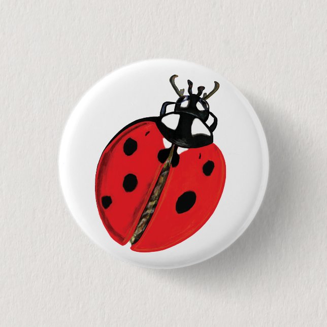 Lady Bug Illustration 3 Cm Round Badge (Front)