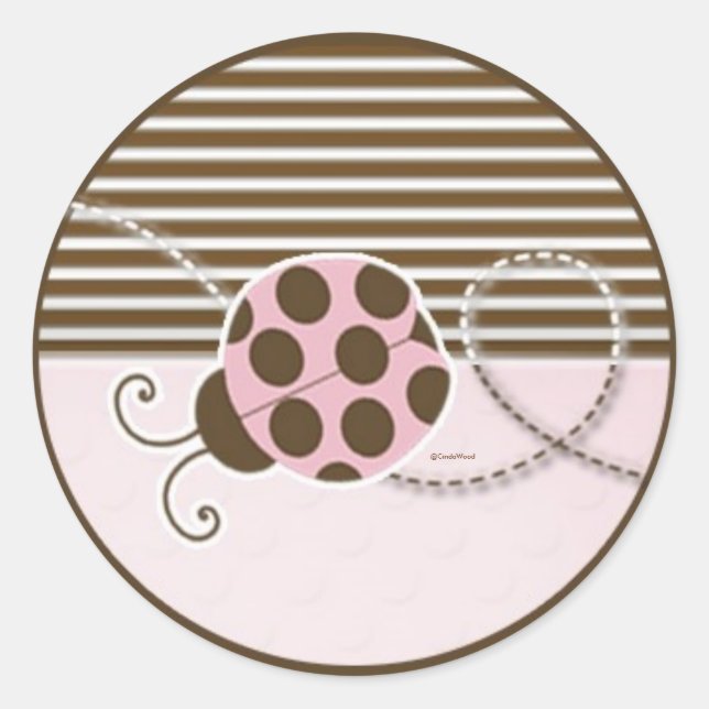 Lady Bug in Pink Sticker (Front)