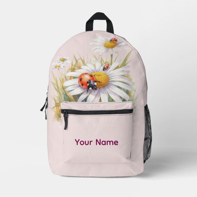 Lady Bug Love Printed Backpack (Front)