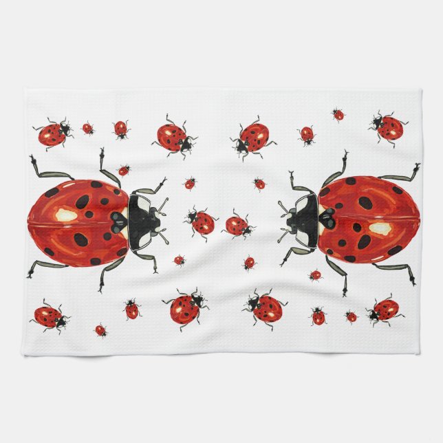 Lady Bug Microfiber Waffle Towel (Horizontal)