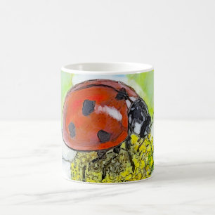 Lady Bug on A Daisy Coffee Mug