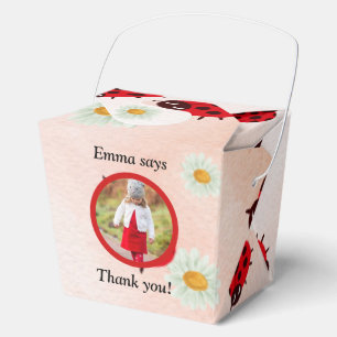 lady bug party photo favour box