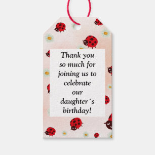 lady bug party photo gift tags