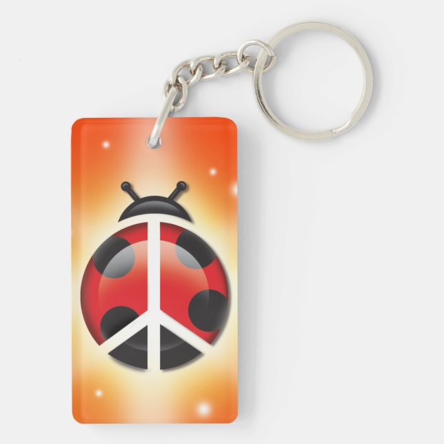 Lady Bug Peace Double-Sided keychain (Back)
